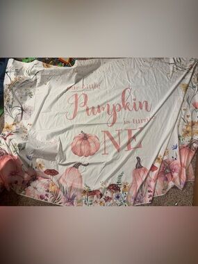 Pumpkin Themed Birthday Backdrop